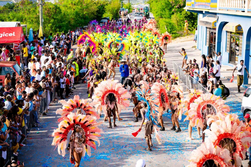 A vibrant parade in the streets of Anguilla