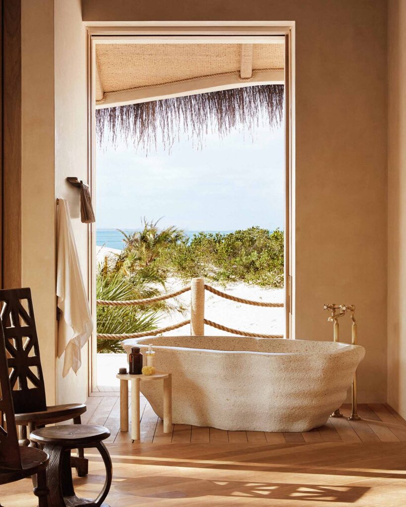 Bathtub at Kisawa Sanctuary, Benguerra Island, Mozambique