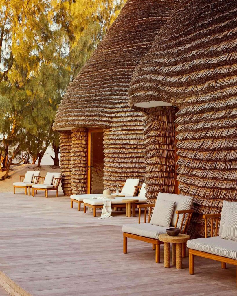 Exterior of the spa at Kisawa Sanctuary, Benguerra Island, Mozambique