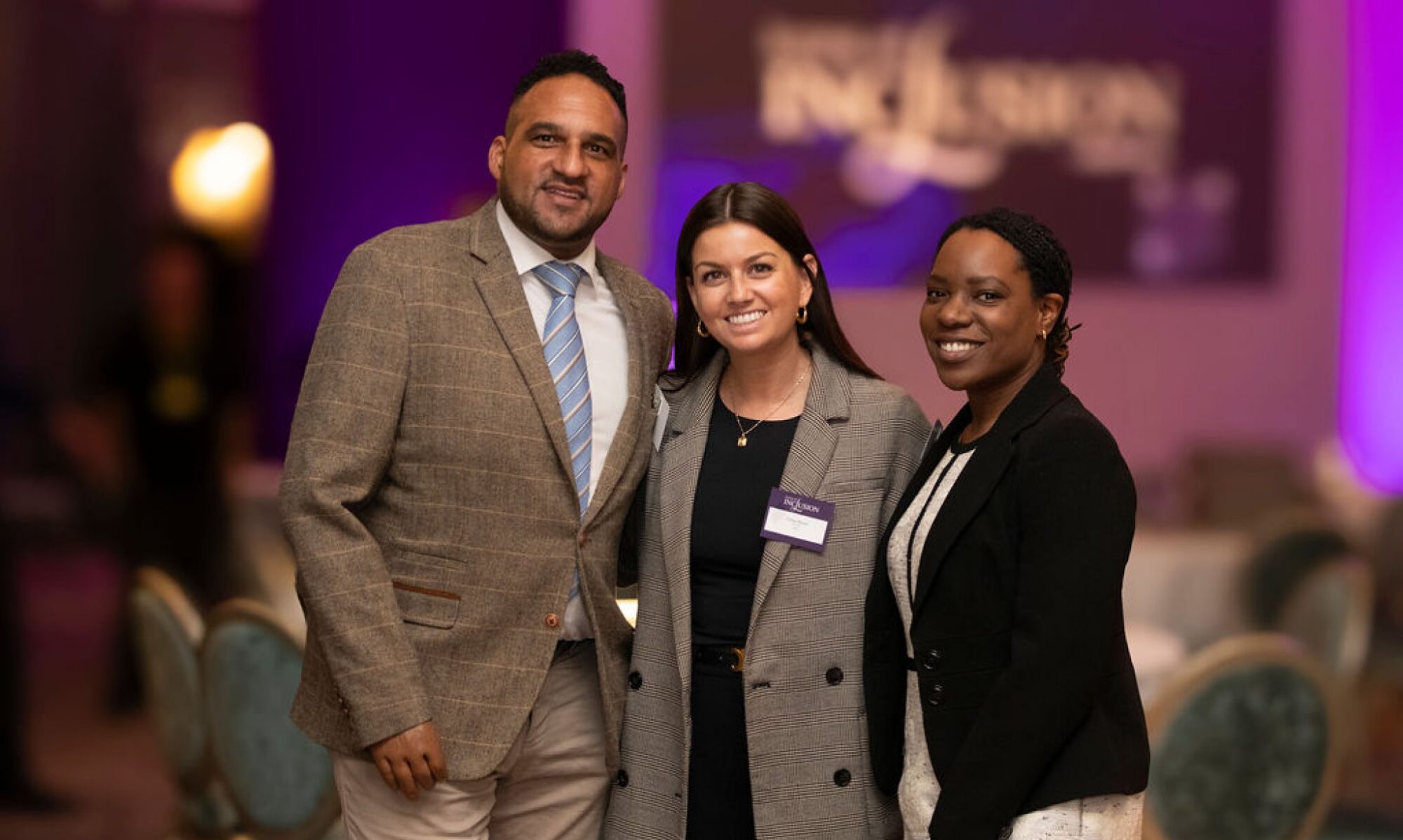 Michael Caines MBE, alongside two delegates at Icons of Inclusion 2024