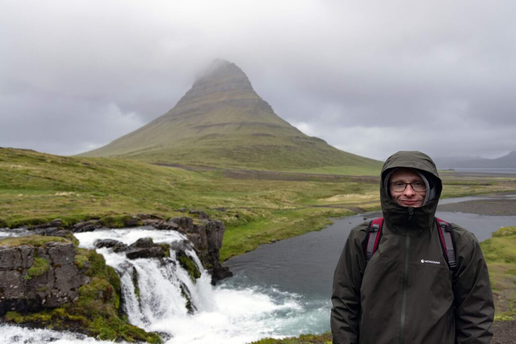 A traveller with a cognitive disability in Iceland on a trip with Go Beyond Holidays, founded by Ian Callen