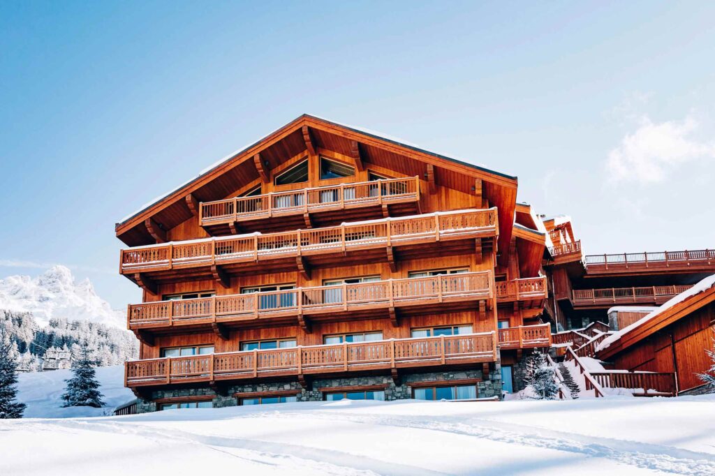 Exterior view of a chalet in Les Trois Vallées, France