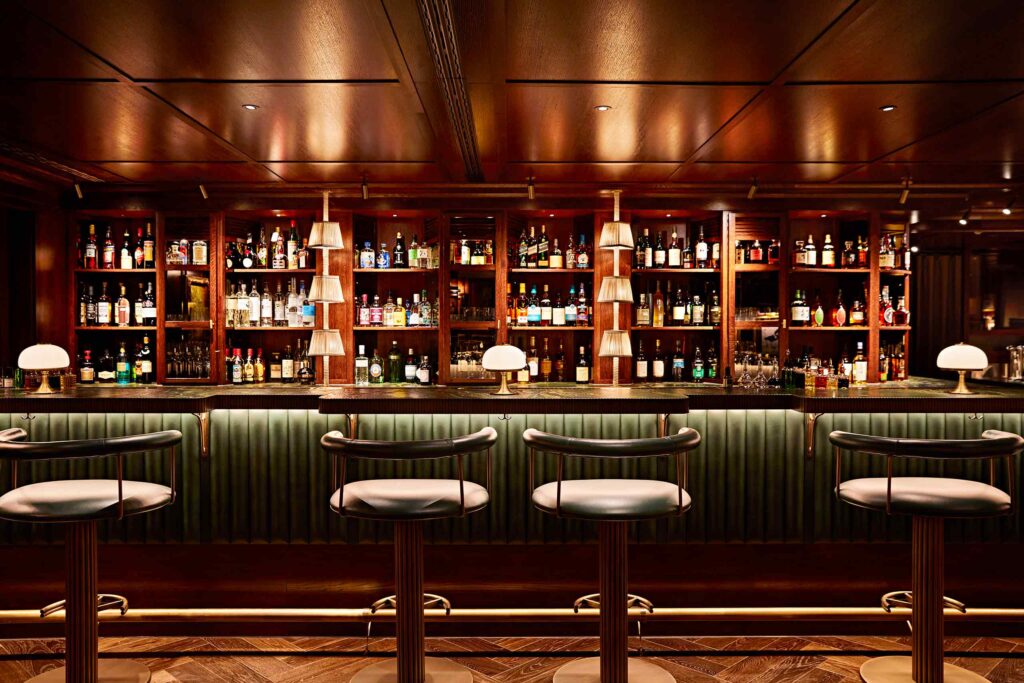 Bar at The Aubrey at Mandarin Oriental Hyde Park, using a L-Acoustics sound system