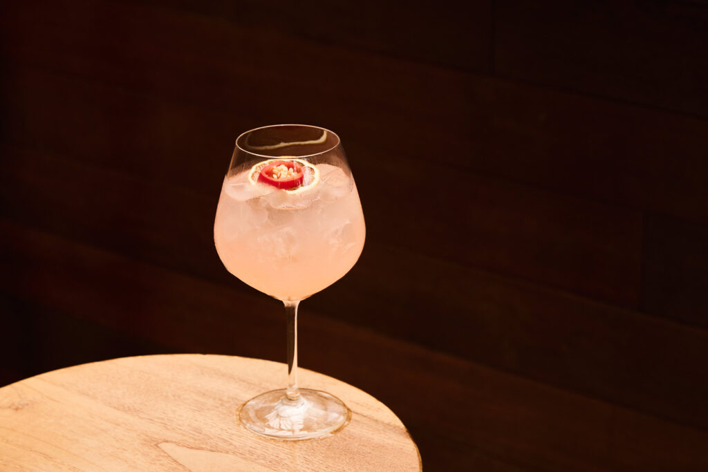 A spicy cocktail on display at Matador Room, Miami, Florida