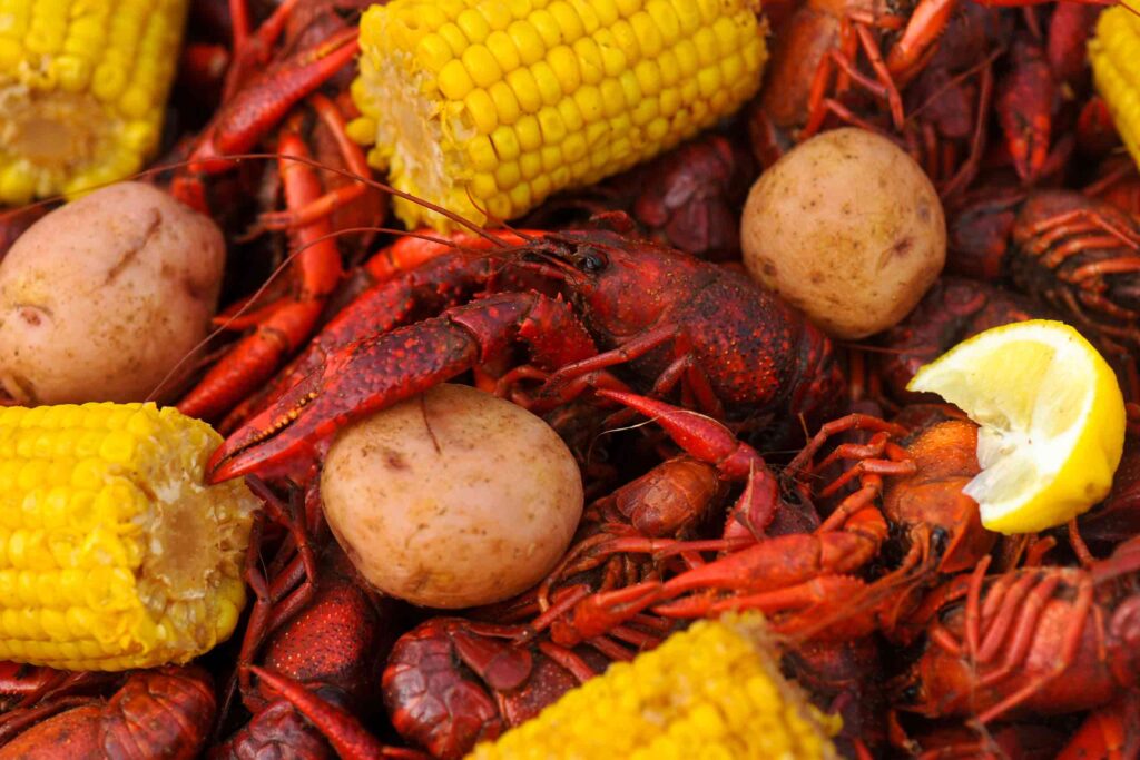 Crawfish boil, a must on any Louisiana road trip