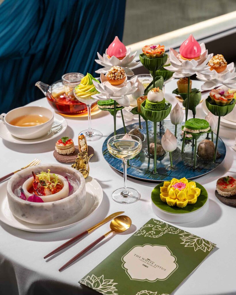 White Lotus themed tea at Four Seasons Bangkok