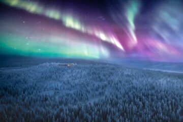 Aurora Borealis over Octola, Finnish Lapland, Finland