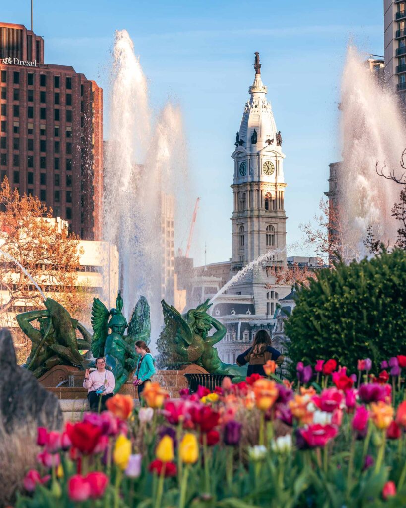 Flowers bloom in Philadelphia, Pennsylvania, USA