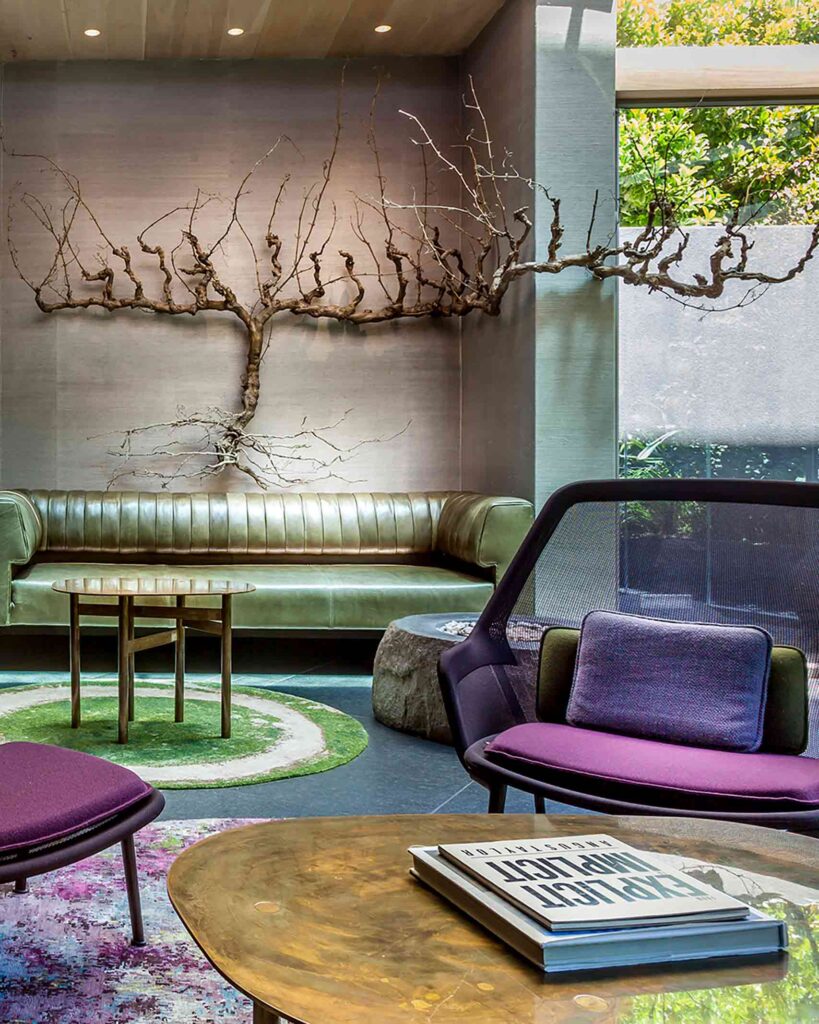 Colourful wine tasting room at Ellerman House in Cape Town, South Africa