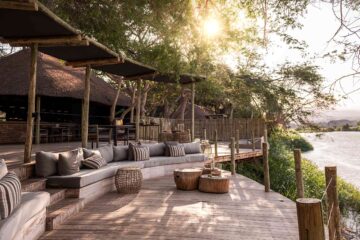Terrace with river views at Serra Cafema, Skeleton Coast, Namibia