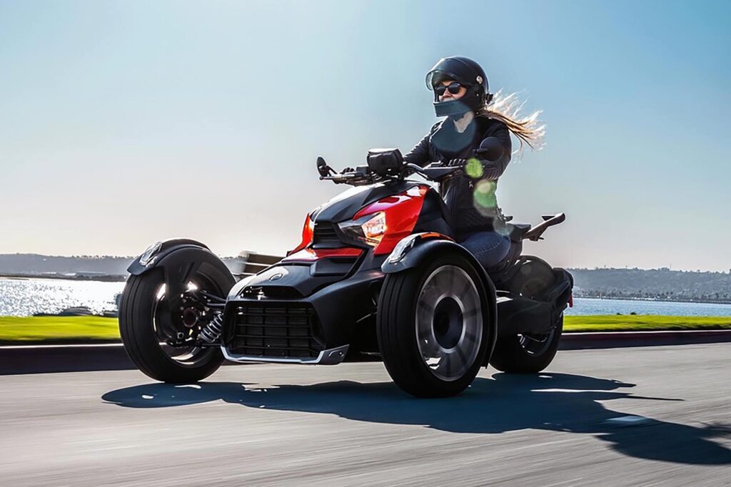 Holidaymaker racing a vehicle on travels