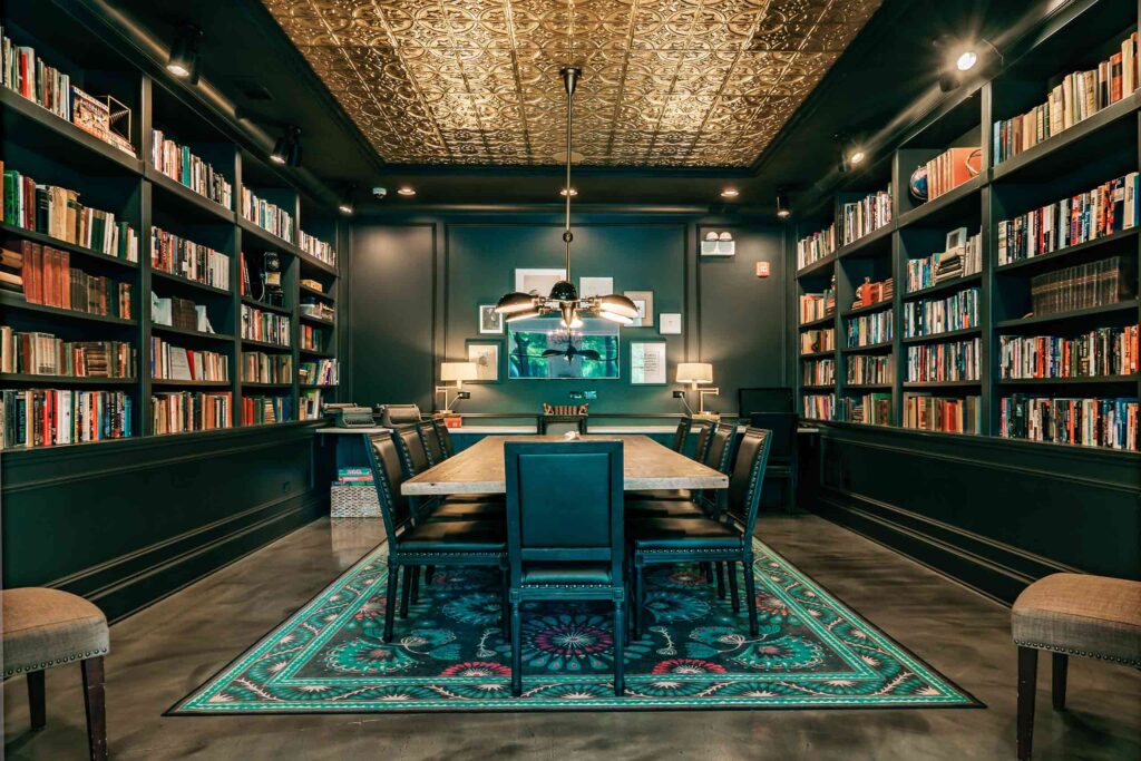 Library work space in Illinois, USA