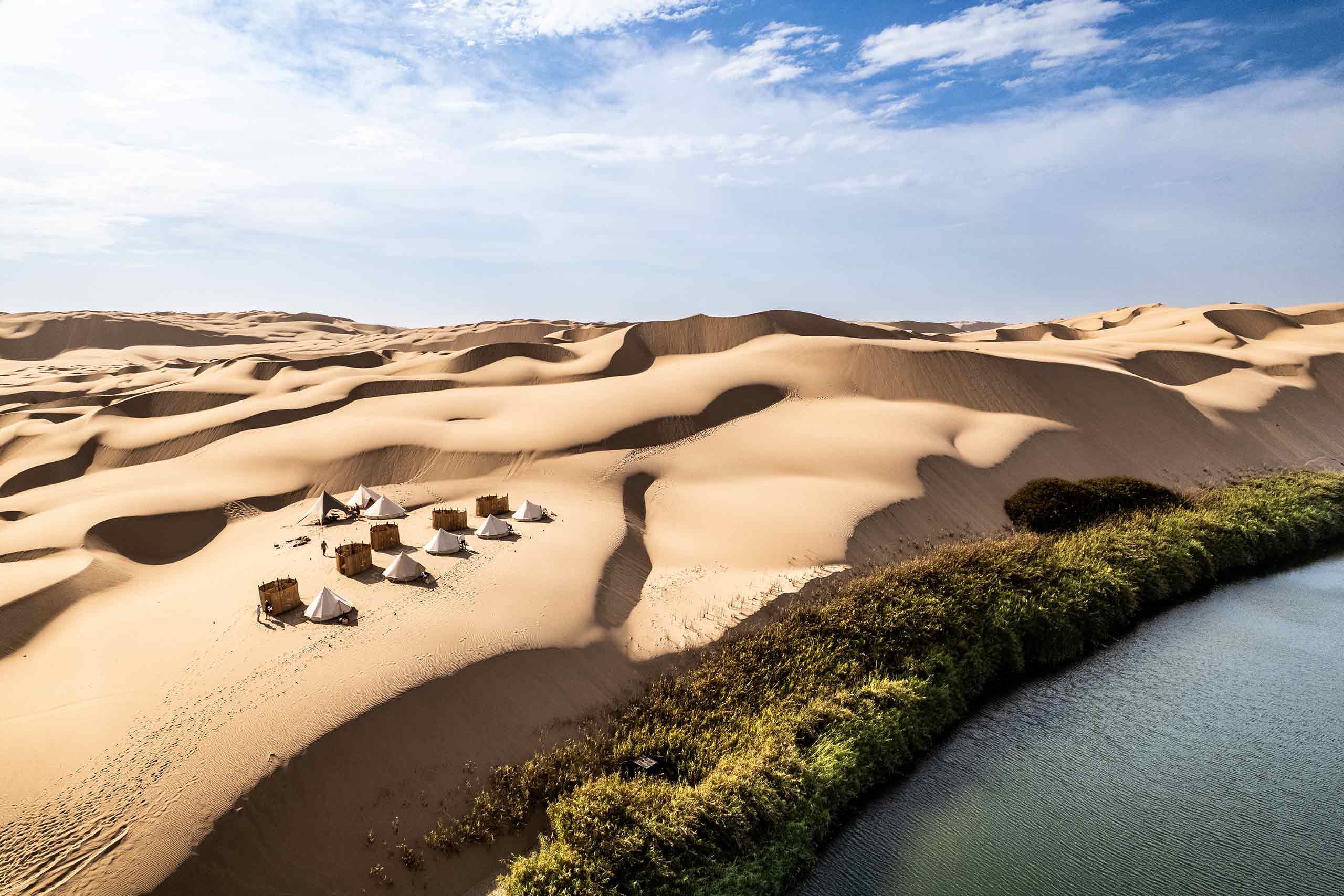 A tented camp in Paracas, part of a White Desert Dr. Jones Collection adventure